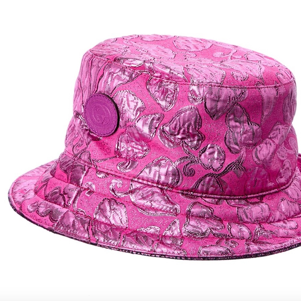 Gucci NWT GG Lame Jacquard Reversible Bucket Hat pink fuchsia size LARGE